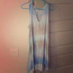 Blue tie dye tank dress
